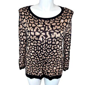 LONGER LEOPARD PRINT SWEATER FROM JACLYN SMITH COLLECTION - XL